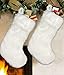 AISENO 2 Pack 18 Inch Snowy White Christmas Stockings Faux Fur Christmas Stockings Hanging Ornaments Candy Gift Bags for Christmas Decorations