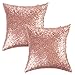 Kevin Textile Sequins Decorative Luxurious Home Party Square Pillow Case Cushion Cover, 18