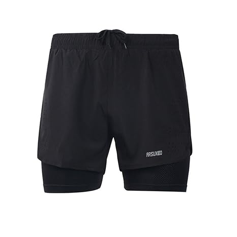 JameStyle26 Laufhose Short Hose Running Split Kurze Sporthose Laufhort Sport 2in1 Hose