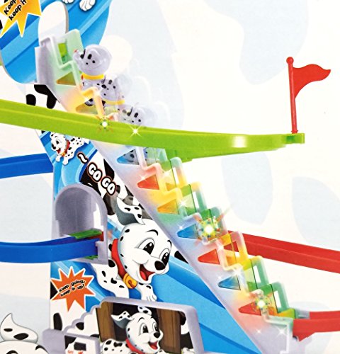 Haktoys Dalmatian Spotty Dog Chasing Game Playful and Educational Set - Improved Version Playset with Flashing Lights