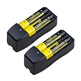 Fast Lithium Battery Charger with 3.7V 4000mAh 18650 Li-ion Rechargeable Batteries, 4 Pack