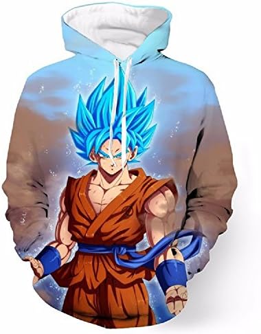 Aove Unisex Dragonball 3D Print Zip Jacket Multi Color