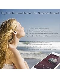 KNGUVTH   Auriculares inalámbricos con Bluetooth de 5,0 True inalámbricos con micrófono integrado invisible en el oído y deportivo, resistentes al sudor, con funda de carga, compatible con iPhone Samsung y Android