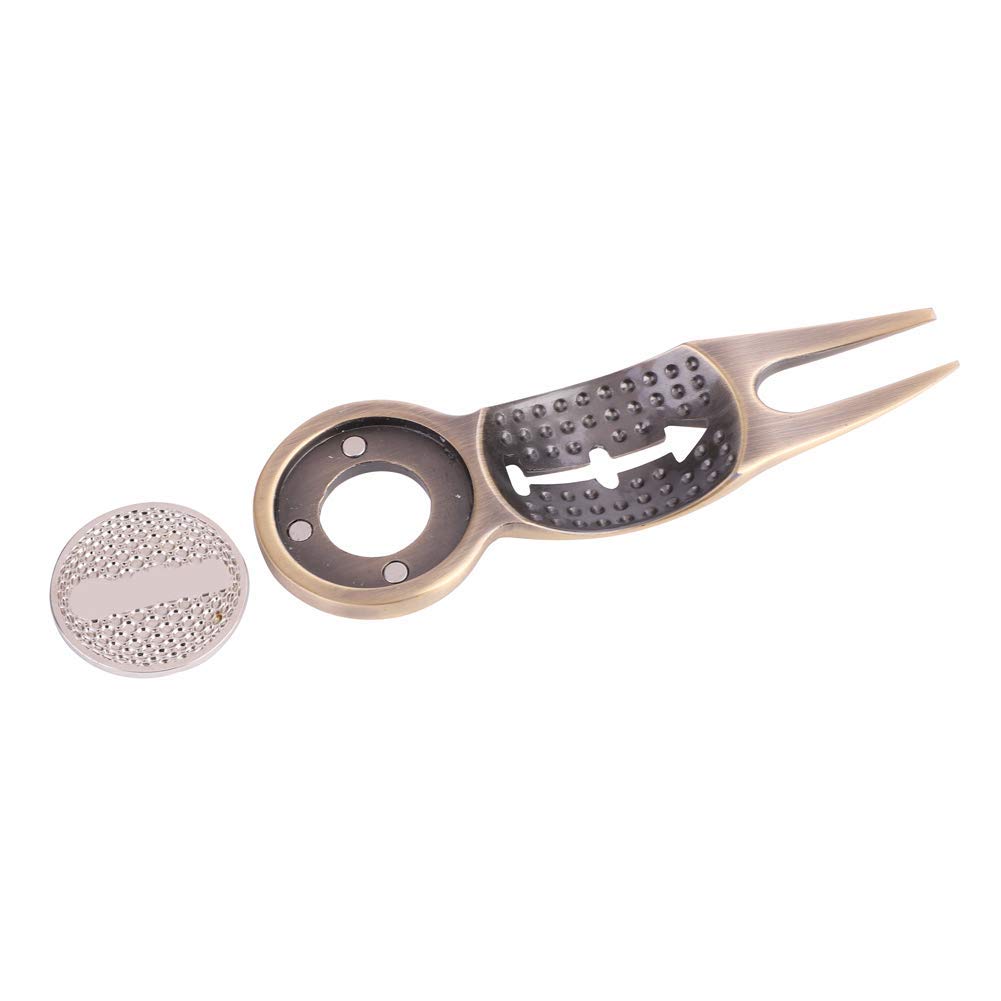 Golf Divot Tool, Magnetic Ball Marker and Pitch Repair Tool Three-in-One Aluminium Alloy Rust Resistant for Golfers