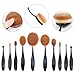 Sunyear Super Soft Professional 10pcs Oval Makeup Foundation Brushes, Contour Cream Powder Blush Eyebrow Toothbrush Cosmetics Tool Set