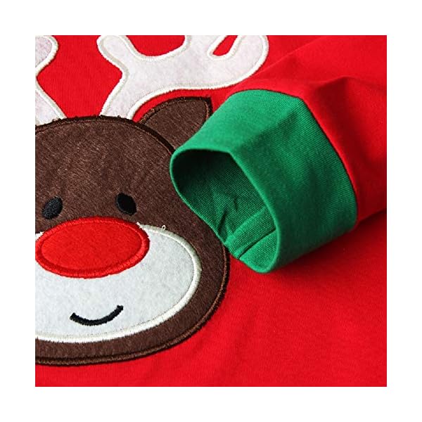 Kids Xmas Toddler Baby Boy Girl Deer Print Long Sleeve Shirt + Pants Christmas Outfit Clothes Set (Red, 3T) - Image 7