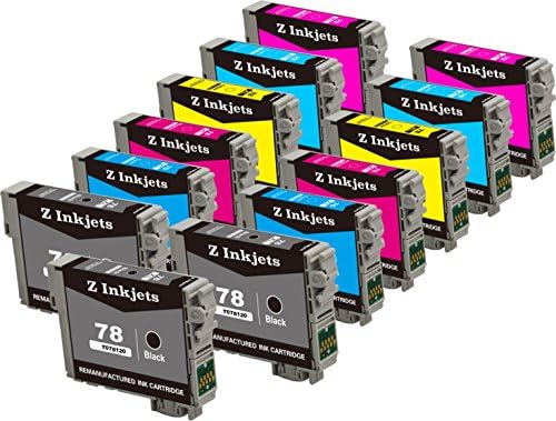 13 Pack Z Inkjets Remanufactured Ink Cartridges for Epson 78 T078120 T078320 T078220 T078420 T078520 T078620 Stylus Photo R260 R280 R380 RX580 RX595 RX680 Artisan 50