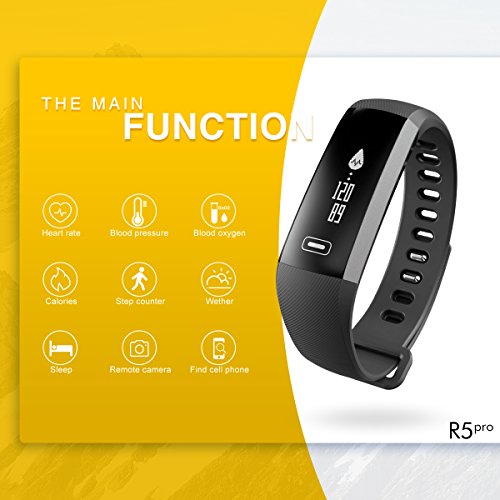 READ New Smart Fitness Tracker,Smart Watch with Blood Pressure Heart Rate Sleep Pedometer Camera remote shoot Blood Oxygen Monitor Smart Wristband Bracelet R5 for Bluetooth Andriod and ios - Thumbnail 2