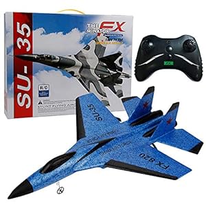 Slow Rebound SU-35 RC Helicopter 2.4GHz Plane Glider Airplane EPP Foam Remote Control Aircraft – Lift, Advance and Retreat, Turn, Side Fly, Fine-Tuning (Blue)