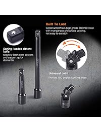 TACKLIFE 46pcs 3 8'' Drive Socket Set, 72 Teeth Ratchet With Metric & SAE Sockets, Upgraded Accessories   SWS2A