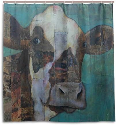 TJDY Dairy Cow Waterproof Mouldproof Lengthen Shower Curtain 48x72(In)
