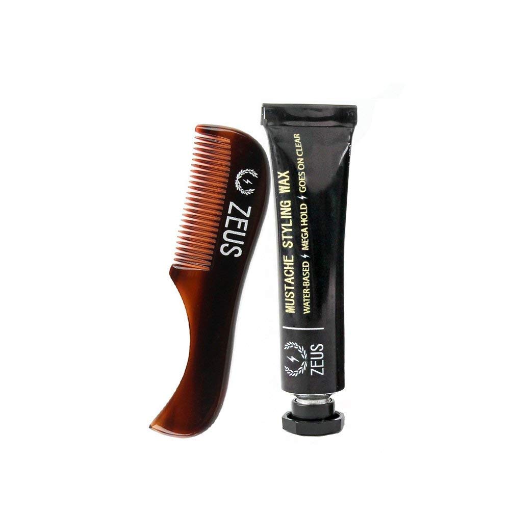 mustache wax and comb kit