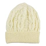 Aran Crafts Merino Wool Knit Hat, Natural