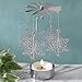 Bits and Pieces - 5 Inch Rotating Snowflake Tealight Candle Holder - Spinning Scandinavian Design Tea Light