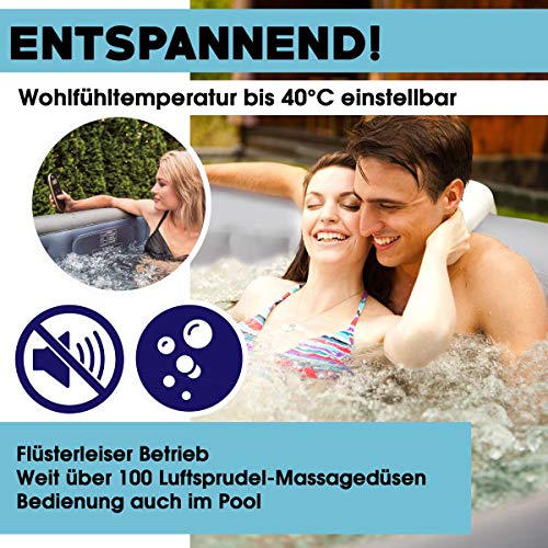 Whirlpool aufblasbar MSpa Tekapo für 4 Personen 158x158cm In-Outdoor Pool 108 Massagedüsen Timer Heizung Aufblasfunktion… – Bild 3