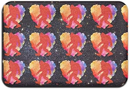 Soft Non-slip Watercolor Bigfoot Love Bath Mat Coral Fleece Area Rug Door Mat Entrance Rug Floor Mats 16x24(IN)