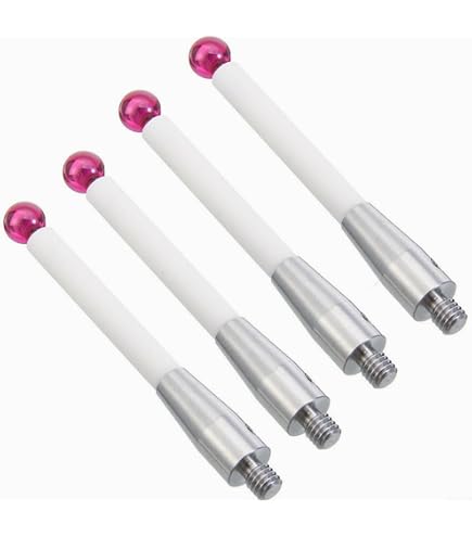 CMM A-5000-3709 Stylet à sonde tactile avec tige en céramique Filetage M4 Diamètre 6 mm Pointe boule rubis Longueur 50 mm