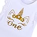 OBEEII Baby Girl First Birthday Romper Tutu Dress Unicorn Bodysuit One Piece Clothes Lace Sleeve Unicorn White 12-18M