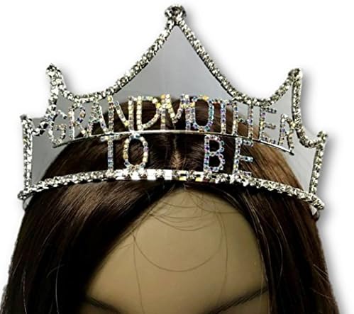 Baby Clear Rhinestone Grandmother To Be Tiara Crown Grandma Surprise Shower Gift
