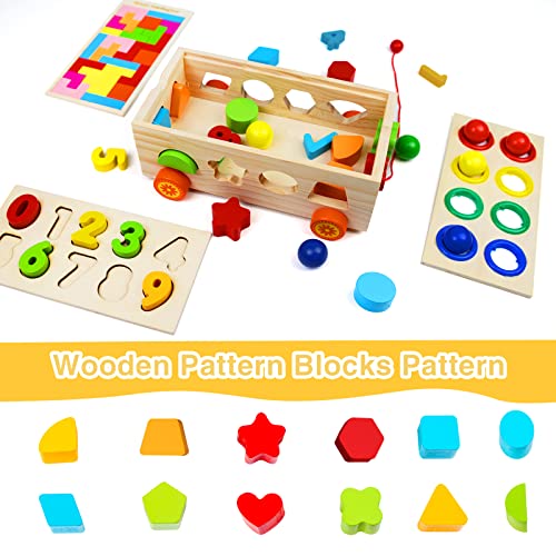 Uncle Nick Montessori Toys for 1 2 3 Year Old Boy Girl, Wooden