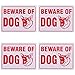 RAM-PRO Beware Of Dog Sign 9 x 12 Inch - 4 Pack