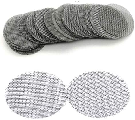 200 Pieces Pipe Screens - 100% Stainless Steel Smoking Pipe Screen Filters for Bong, Pipe, Rig and More - 15mm (0.6in) Mighty Crafty Screen - Bong Gauze Ash Catcher (100 Pack)