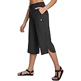 baleaf Women's Capri Pants Wide Leg Plus Size UPF50+ Lightweight Quick Dry Pants Casual Loose Sweatpants Hiking Walking