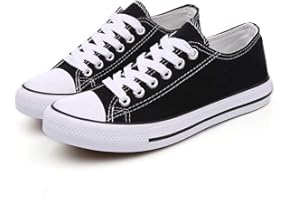 Hurriman Women's Canvas Low Top Sneakers Lace Up Casual Fashion Shoes