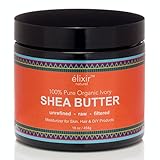 Elixir Naturel Best Organic Ivory African Shea Butter - 100% Natural Pure Grade A Unrefined Raw - Great Moisturizer for Skin & Hair - Excellent for DIY Products - Large 16 oz. Jar