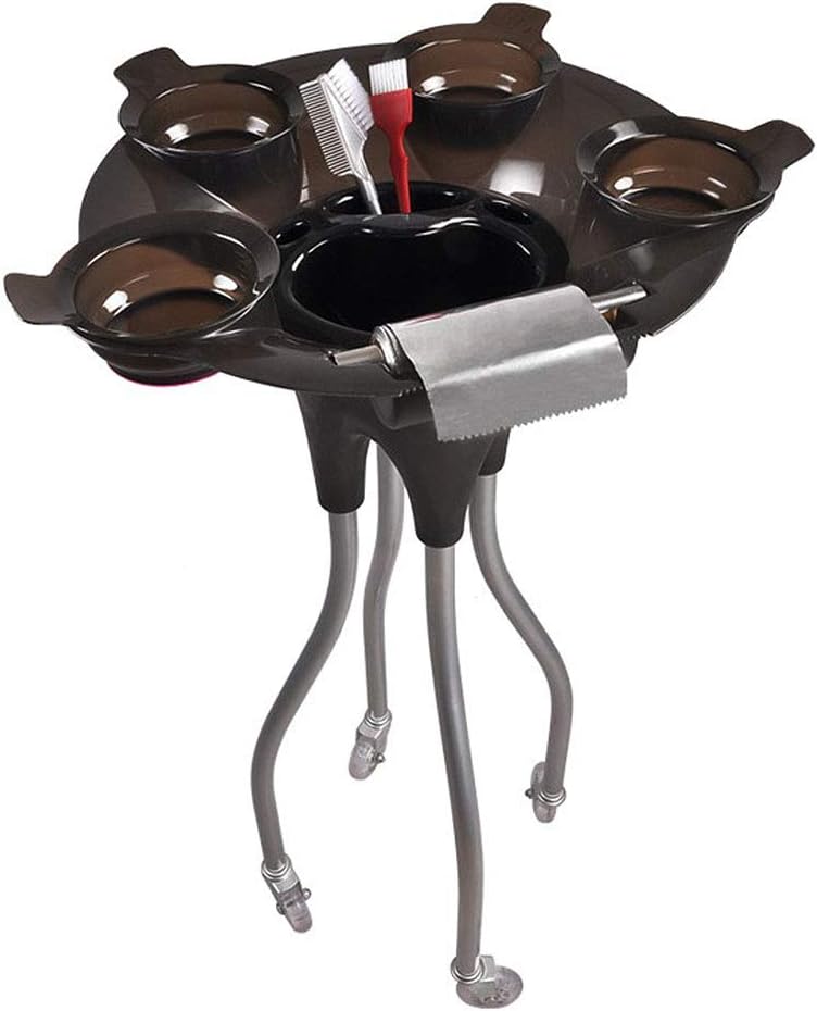 HORV Salon Trolley with Hair Color Dyes Bowls Beauty Hairdresser Tray Portable Utility Cart SPA Storage Hair Accessory Holder 4 Wheels: Home & Kitchen