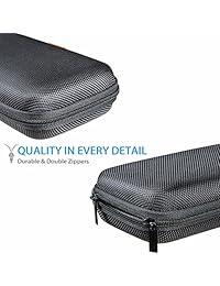 Funda rígida de EVA para batería externa, teléfono celular, GPS, disco duro, cable USB carga, bolsa de transporte con bolsillo interior de malla, cierre exterior duradero, bolsa de viaje universal