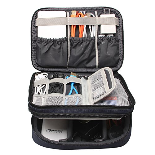 image for BUBM Electronic Accessories Organizer, Double-Layer Travel Gadget Carr