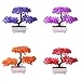 dezirZJjx Artificial Plants Welcoming Pine Bonsai Simulation Artificial Potted Plant Ornament Home Decor - Red