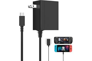 Iesooy 45W AC Adapter, 15V/2.6A Fast Charging with 5FT USB-C Cable, Compatible with Switch Lite, Switch OLED, Steam Deck, PlayStation Portal