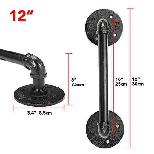 King Do Way 12 Industrial Retro Cast Iron Pipe Door Handle Pipe