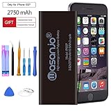 Wasanjo Battery Compatible iPhone 6S Plus Replacement, 2750 mAh High-Energy Li-ion Polymer Battery 0 Cycle Complete Repair Tool Kits Glue Adhesive Strips Instruction
