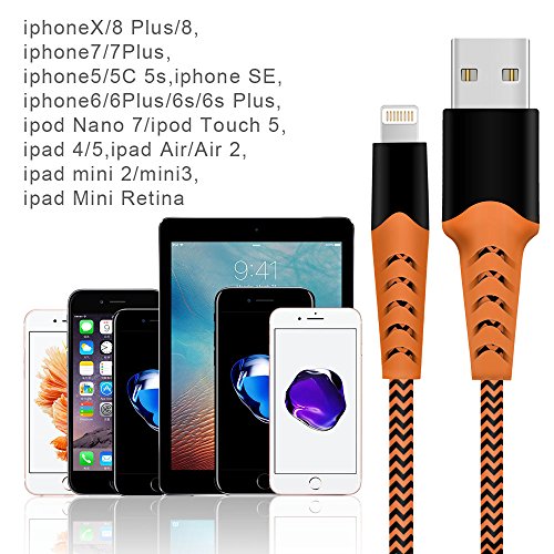 iPhone Charger, Lightning Cable Apple MFi Certified Cable 4Pack 3FT 6FT 6FT 10FT Nylon Braided