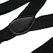 HOLA AMCS Men's Y Back Suspenders with Strong Clips&Leather Joint& Button End Strap& Heavy Duty (Black)