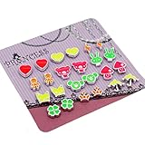 Pack of 12 Color Cute Magnetic Stud Earrings for Girls Kids