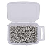 Yumei Jewelry 500 Pcs Silver tone Double Loops Round Split Jump Rings Wire Connector for Charms