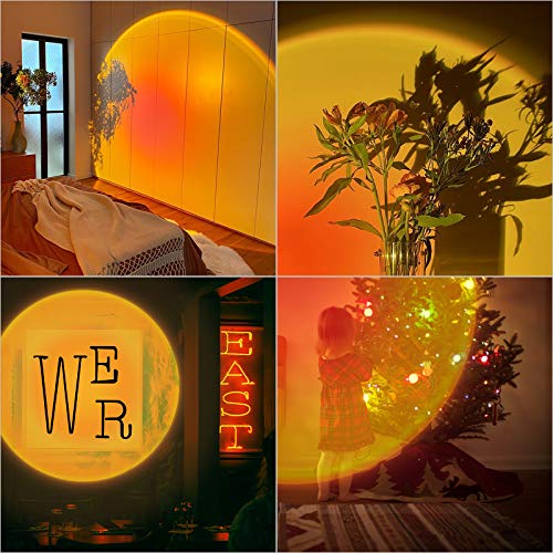 Sunset Projection Lamp, Livelit Sunset Light with 180° Rotation LED Projector Lamp, USB Supply Lamp Night Light for Living Room Bedroom Party Home/Wall Decor