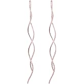 Reffeer Solid 925 Sterling Silver Double Linear Curved Tassel Earrings Threader Drop Dangle Earrings for Women Teens