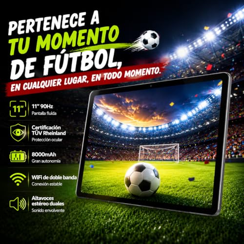 Tablet 11 Inch Android 16 Tablet 90Hz, 24GB (6+18) RAM + 128GB ROM(2TB TF), 8000mAh, Gaming Tablet, Gemini AI, 13MP + 8MP, WiFi, Face ID, GMS, OTG, Eye Protection, 4 Years Warranty