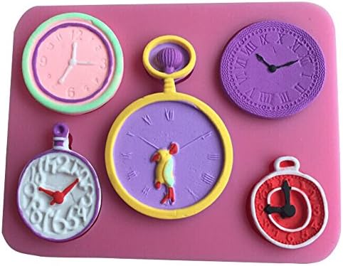 HORIEN Different Kinds Of Clock And Watch Shape 3D Silicone Cake Mold