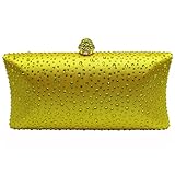 DMIX Womens Crystal Evening Clutch and Evening Bags with Sparkle Rhinestone Diamonds for Ladies Wedding Prom Evening Purse Yellow