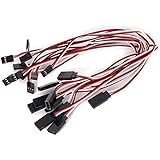Foxnovo 32cm 3-pin Male to Female Remote Control Servo Extension Lead Wire Cable - 10 pcs