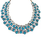 QIYUN.Z Elegant Women's Bling Rhinestone Beaded Chandelier Choker Big Collar Necklace