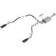 BORLA 140752BC Cat-Back Perf. Exhaust Sys. for '19-'23 Ram 1500 V8 Incl. E-Torque Incl. Rebel & G/T Models (Exc. Classic) T-304 S-Type Dual Split Rear Exit Single 5" Round Black Chrome Tips Each Side.