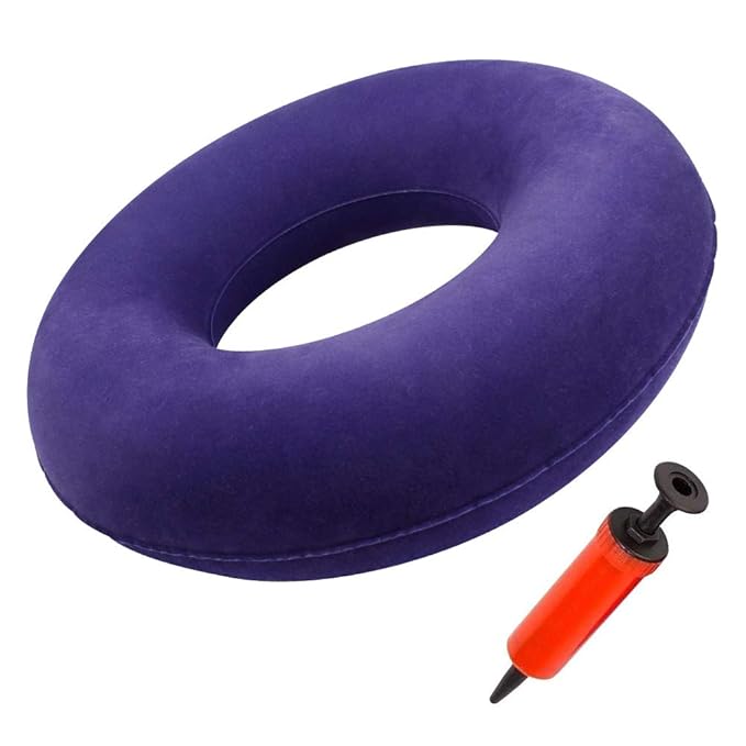 HAUEA medizinischen Sitzkisse orthopädische rund Aufblasbares Kissen Weich Sitzring mit Pumpe für Hämorrhoiden Dekubitus Stei
