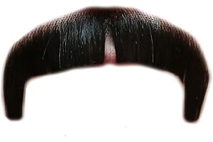 CITY COSTUME WIGS Sonny Bono Villain Human Hair Mustache (Black)